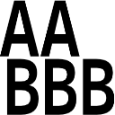 AA BBB align left